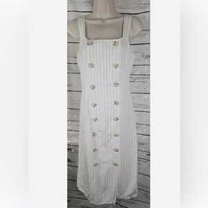 Reformation linen blend midi dress